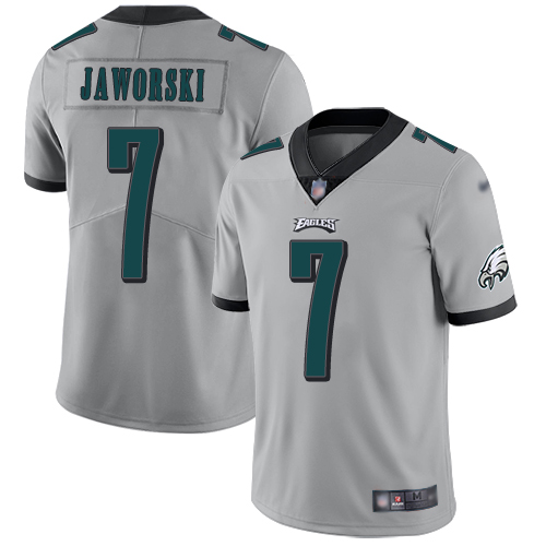Men Philadelphia Eagles #7 Ron Jaworski Limited Silver Inverted Legend NFL Jersey Football->philadelphia eagles->NFL Jersey